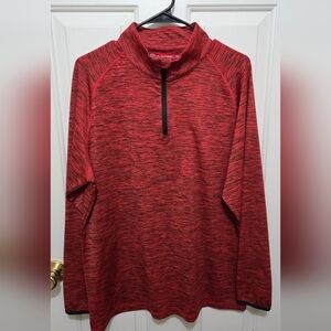 G/FORE Red Heathered Quarter-Zip Pullover